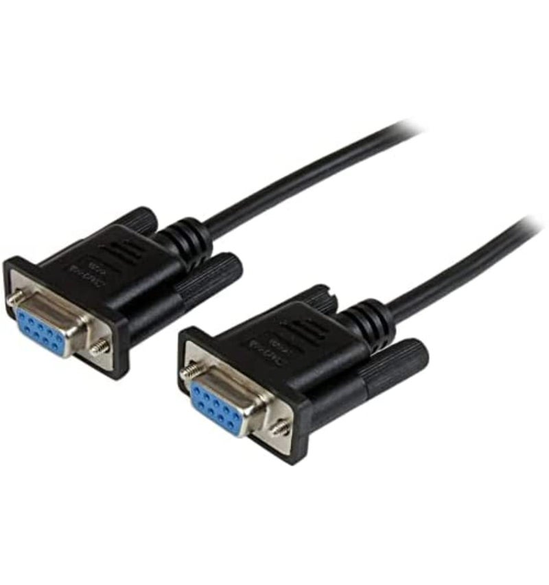 StarTech.com 1m Black DB9 RS232 Serial Null Modem Cable F/F - DB9 Female to Female - 9 pin RS232 Null Modem Cable - 1 meter, Black - Image 1