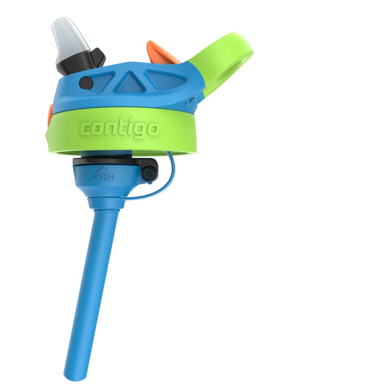 Contigo Autospout Kids Water Bottle  14oz  Single Pack  Blue Poppy/Cool Lime - Image 5