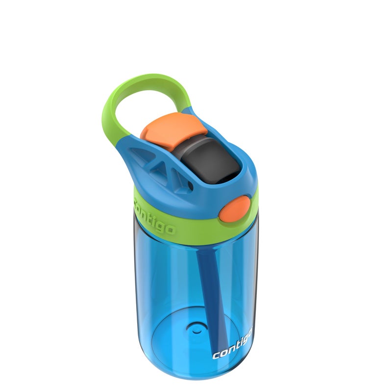 Contigo Autospout Kids Water Bottle  14oz  Single Pack  Blue Poppy/Cool Lime - Image 3