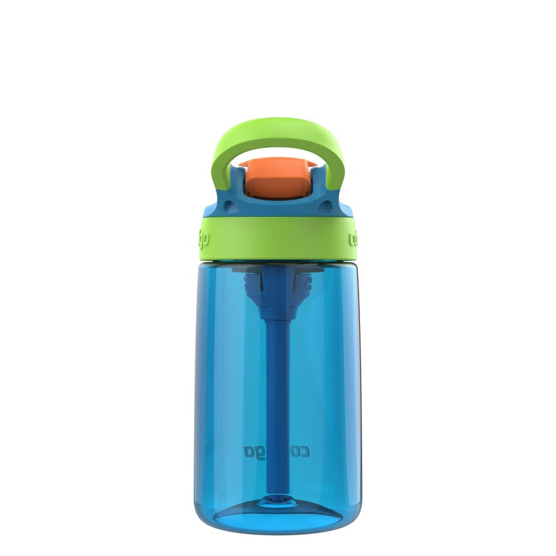 Contigo Autospout Kids Water Bottle  14oz  Single Pack  Blue Poppy/Cool Lime - Image 2