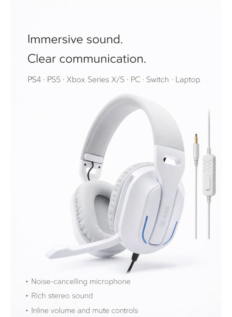 ASA Creative X Wired Pro Gaming Headset with Noise-Canceling Microphone – PS5, PS4, PC & Multi-Platform Compatible - Image 1