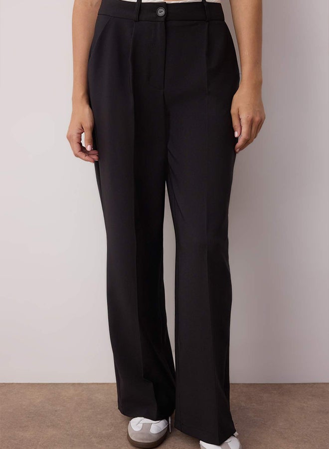 trendyol Black Belt Detailed Wide Leg Trousers - Image 3