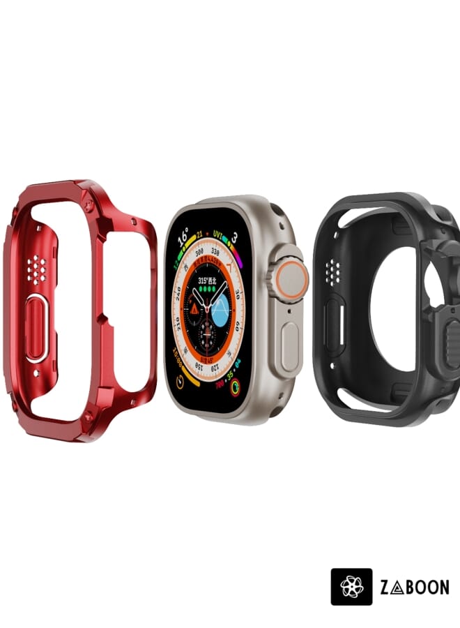Zaboon Apple Watch Ultra 49mm 2-in-1 PC Hybrid TPU Armor Watch Case - Image 1