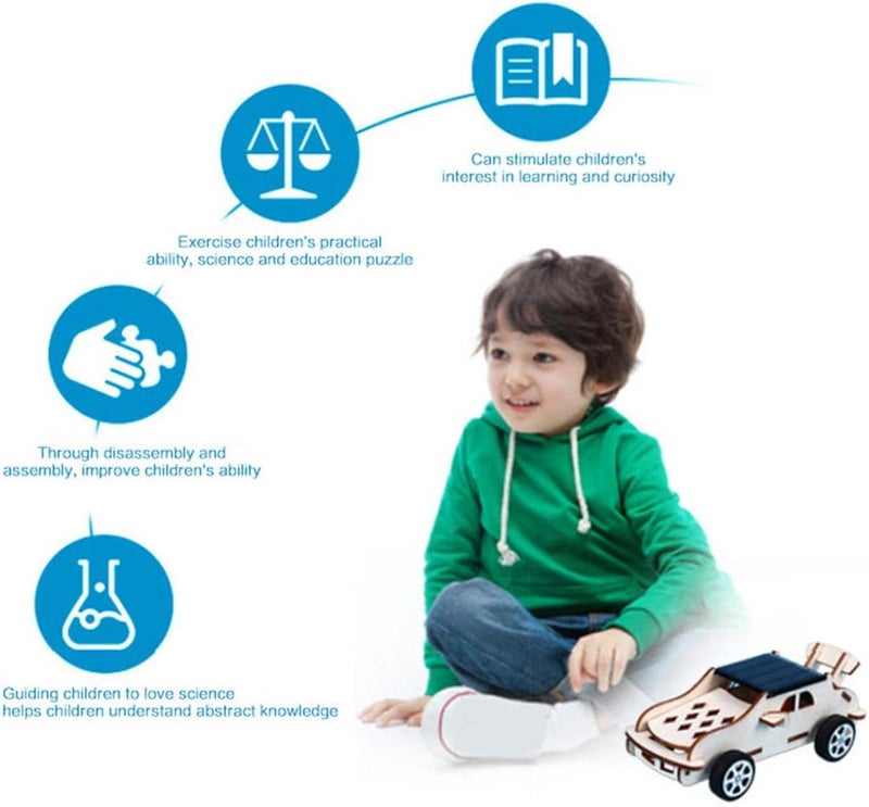 كلاراكو مجموعة نماذج سيارات تعمل بالطاقة الشمسية الخشبية، مشروع تعليمي لهندسة الدوائر الكهربائية، ألعاب علمية وتقنية للأطفال من عمر 8 إلى 12 سنة. - Image 5