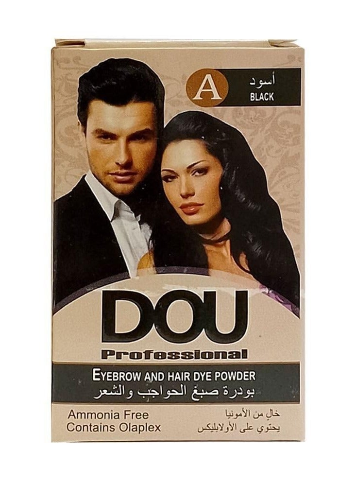 مسحوق صبغ الشعر والحواجب من دو -اسود 6 جرام