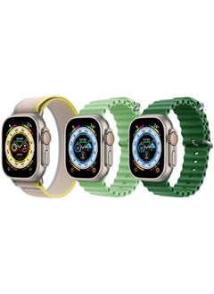 Trail Loop strap Blue/Gray Silicone Ocean Band Strap Mint Green Set of 2 for Apple Watch Ultra 8 49mm