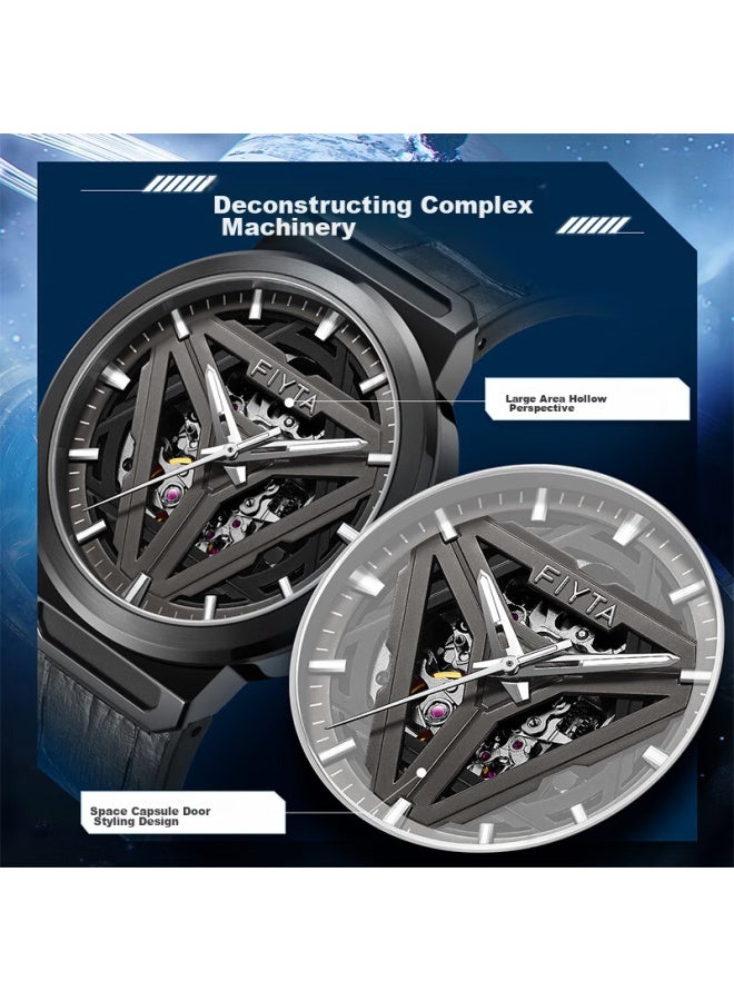 Fiyta Star Series "e Capsule" Cool Black Hollow Mechanical Watch National Tide Men's Watch Christmas Top 10 Gifts For Boyfriend - Image 5