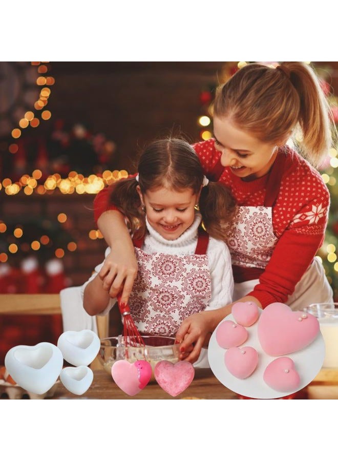 3D Heart-Shaped Candle Molds Silicone Making Chocolate Cake Resin Pillar Aromatherapy Gypsum Wax Soap Valentine's Day Wedding DIY Craft Supplies 3 Pcs - Image 2