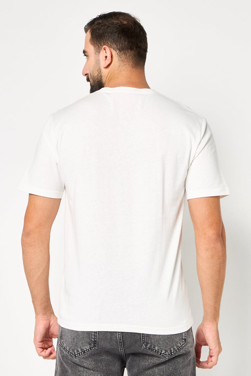 VALENTINO Men Crew Neck Short Sleeve Brand Logo T-Shirt, White - Image 4