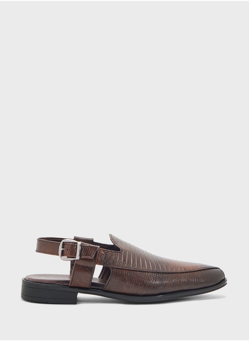 Robert Wood Snake Print Peshawari Sandals  - Image 1