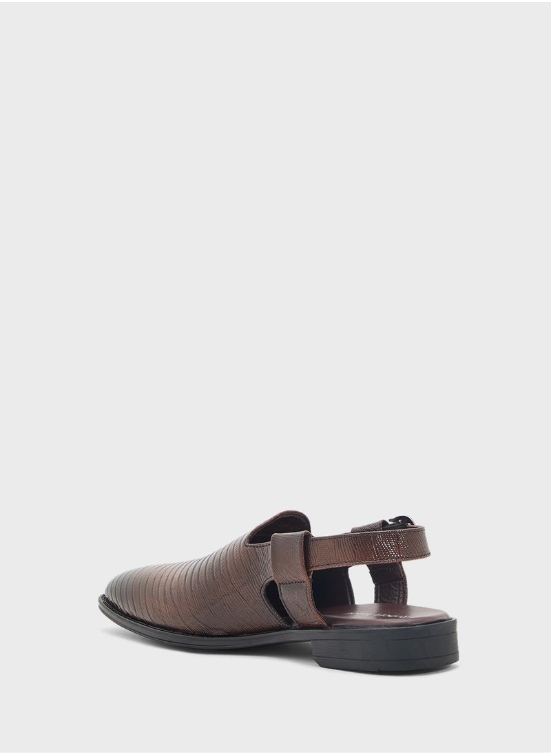 Robert Wood Snake Print Peshawari Sandals  - Image 2