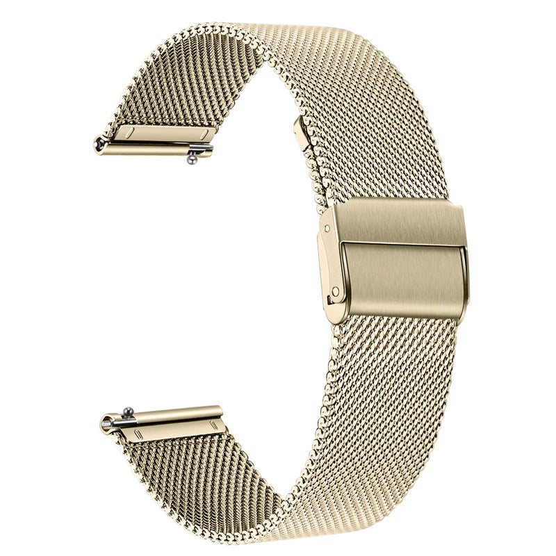 TRUMiRR Watch Band for Venu Sq/Venu Sq 2 / Venu 2 Plus 43mm  Mesh Woven Stainless Steel Watchband Light Gold Strap Replacement for Garmin Vivoactive 5 / Vivoactive 3 Smartwatch - Image 2