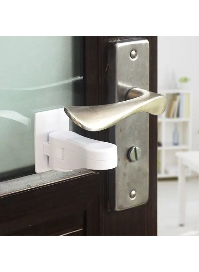 2Pcs White Universal Door Rod Lock Safety Lock Anti Rotation Professional Door Glue Lock Multi Functional Pet Anti Opening Door Lock Buckle No Need Electricity Easy Install - Image 1