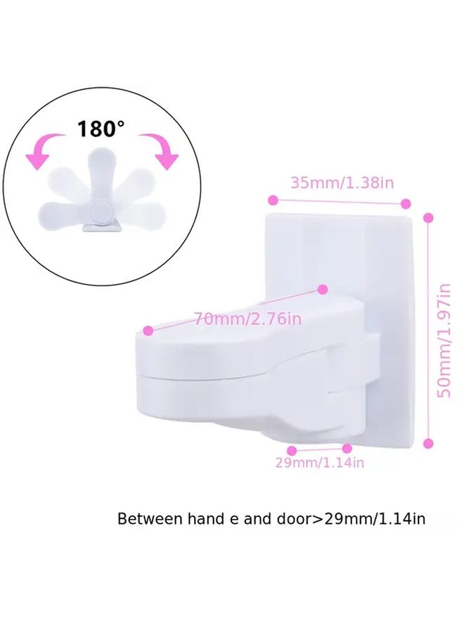 2Pcs White Universal Door Rod Lock Safety Lock Anti Rotation Professional Door Glue Lock Multi Functional Pet Anti Opening Door Lock Buckle No Need Electricity Easy Install - Image 2