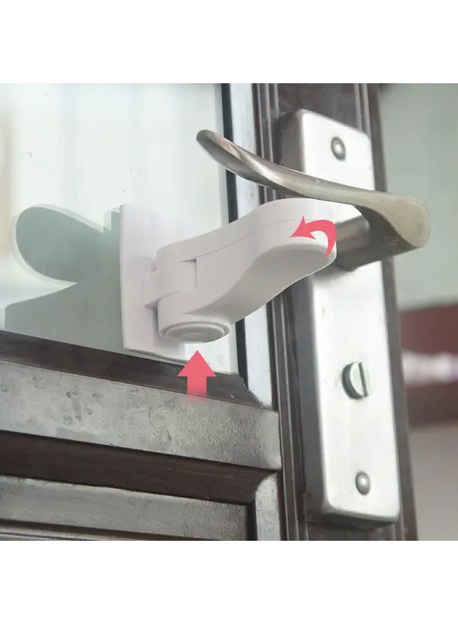 2Pcs White Universal Door Rod Lock Safety Lock Anti Rotation Professional Door Glue Lock Multi Functional Pet Anti Opening Door Lock Buckle No Need Electricity Easy Install - Image 3