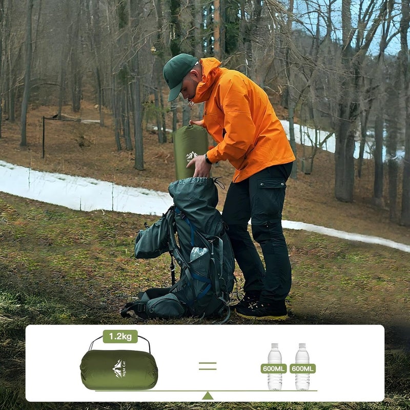 Night Cat Camping Sleeping Bag for Adults 3 Seasons Portable Lightweight Backpacking Hiking Traveling Indoor Outdoor Temperature 5-15℃ 2.6x6.3ft Switch to a Quilt or Blanket - Image 5