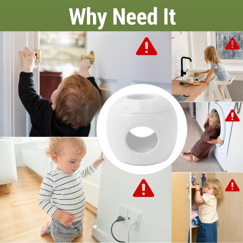 Gcrq Child Safety Door Knob Covers 4 Pack Reusable Baby Proof Door Knob Locks Baby Proof Door Handle Protector For Kids Universal Fit Easy Grip Lockable Design No Tools Needed - Image 3