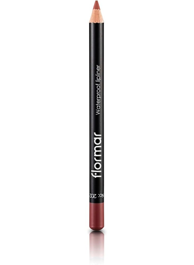 flormar Highly Pigmented & Matte Finish Waterproof Lipliner Pencil 202 Soft Pink Brown - Image 3