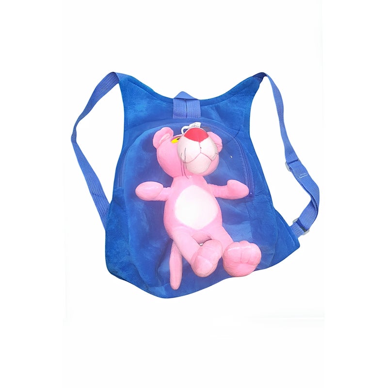 حقيقبة ظهر مع دمية النمر الوردي القطيفة - BP213