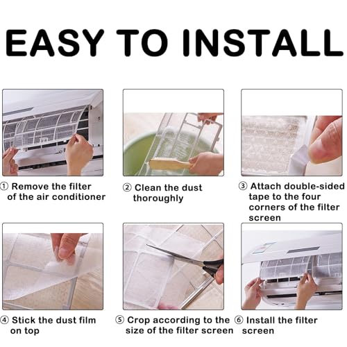 Zytiqt 7 Pack AC Filter for Split AC, Purifying Cotton Mesh, Enhanced Air Quality for Home and Office, Fits Mini Wall Mounted Air Conditioner, Durable and Easy to Install(40X35 CM) - Image 4