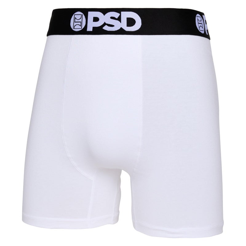PSD Underwear Men's Flame Cotton Solid Mid Length Boxer Brief 3 Pack, Multi, S - Image 4