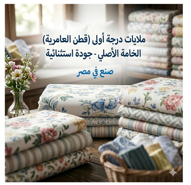 MOVEX Flat Bed Sheet Set 4 Pieces Cotton Amreya Size 160cm - Colorful Tree Branches Shapes - Includes 1 Sheet, 1 Pillow Case and 2 Khadia - Made in Egypt - Image 3