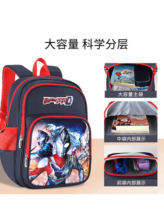 Ultraman Elementary School Backpack For 1-3 Grade Lightweight Spine Protection Boys Large Capacity Double Shoulder Bag Su80029 Cyan Seleo - Image 2