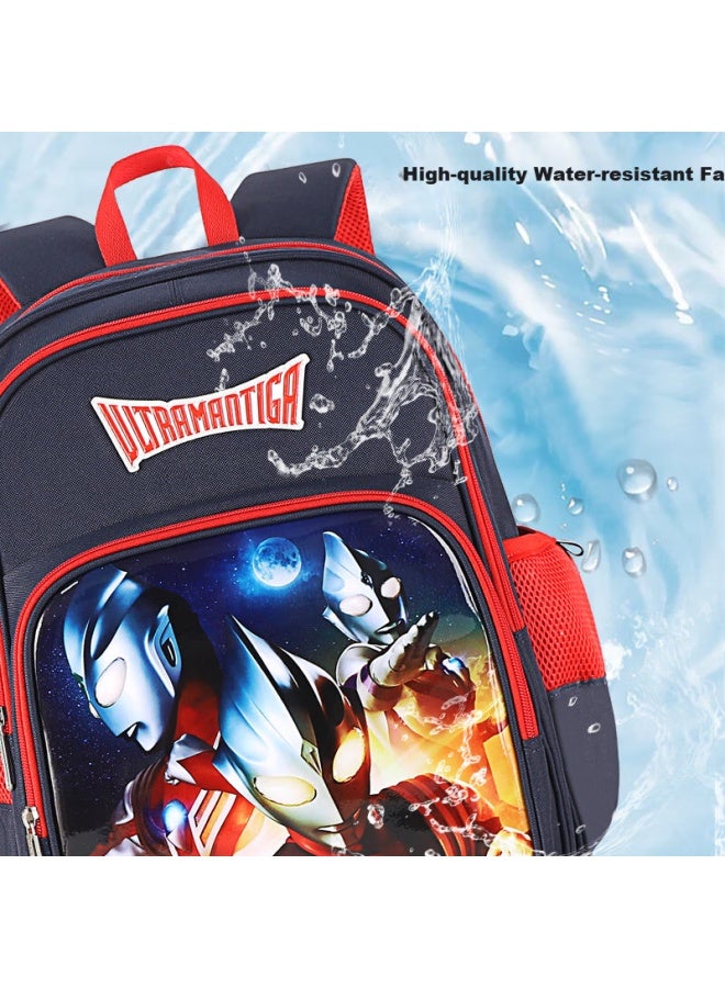 Ultraman Elementary School Backpack For 1-3 Grade Lightweight Spine Protection Boys Large Capacity Double Shoulder Bag Su80029 Cyan Seleo - Image 4