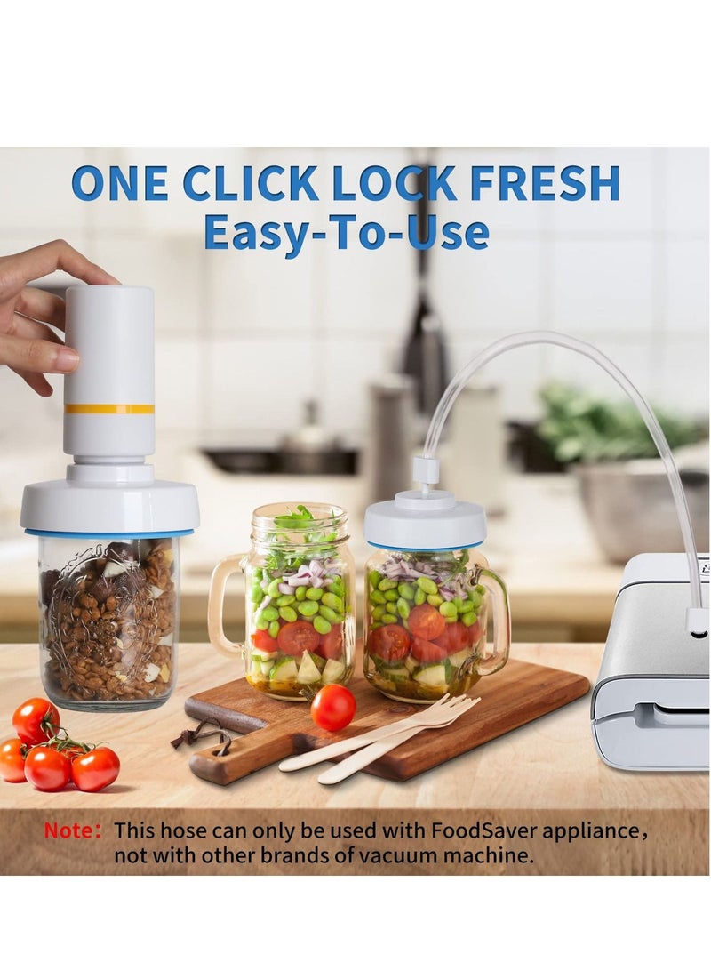 Y&D Electric Mason Jar Vacuum Sealer and Accessory Hose Compatible with FoodSaver Sealer, Attachment Kit for Wide & Regular Mouth Jars, Jars Sealing Hood Food Storage - Image 3