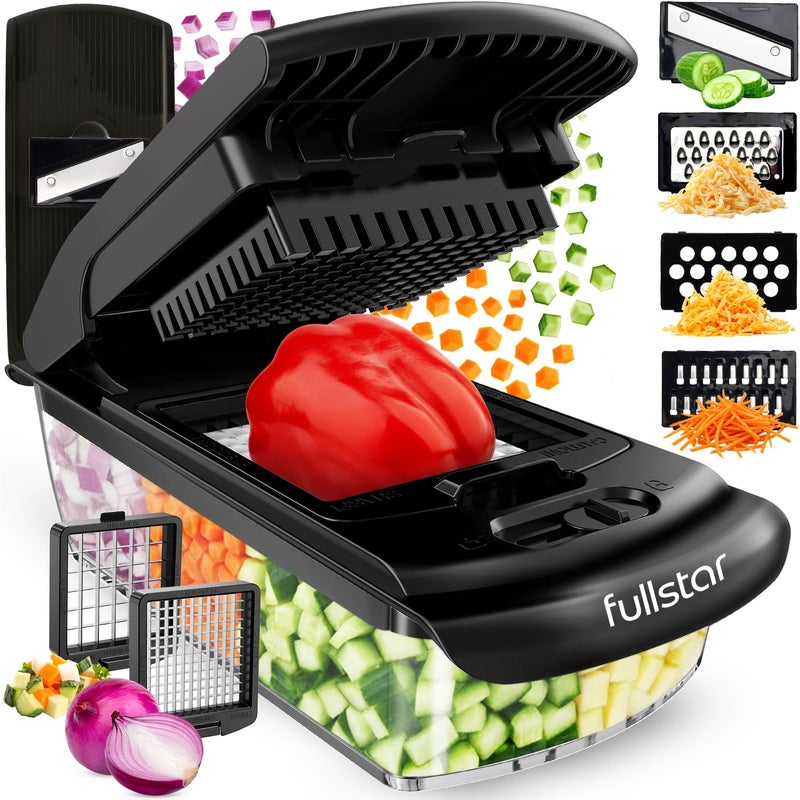 Fullstar The Original Pro Chopper - Vegetable Chopper and Mandoline Slicer, Food Chopper with Container, Fruit Cutter, Veggie Slicer, Kitchen Gadgets & Gifts, Home Essentials (6 in 1, Black) - Image 1