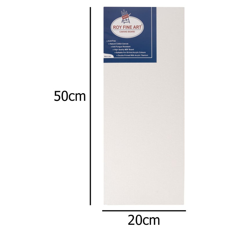 Worison Roy Fine Art Cotton Canvas Board Medium Grain 8 X 20 Inch with 4MM Board Backing - Pack of 3 - White - Image 4