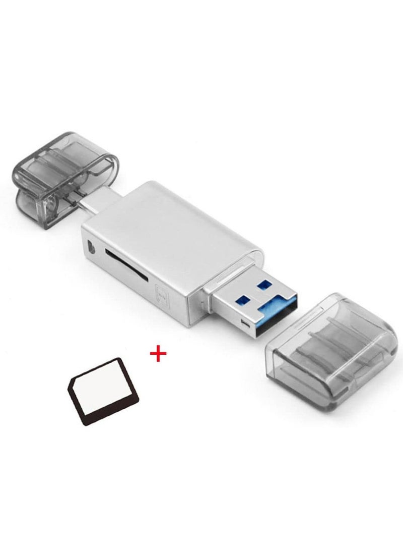 Multi-Format Card Reader: USB Type-C and USB 2.0 Compatible, Dual-Slot for NM Nano Memory & TF Micro SD Cards, Ideal for Phones & Laptops - Image 5