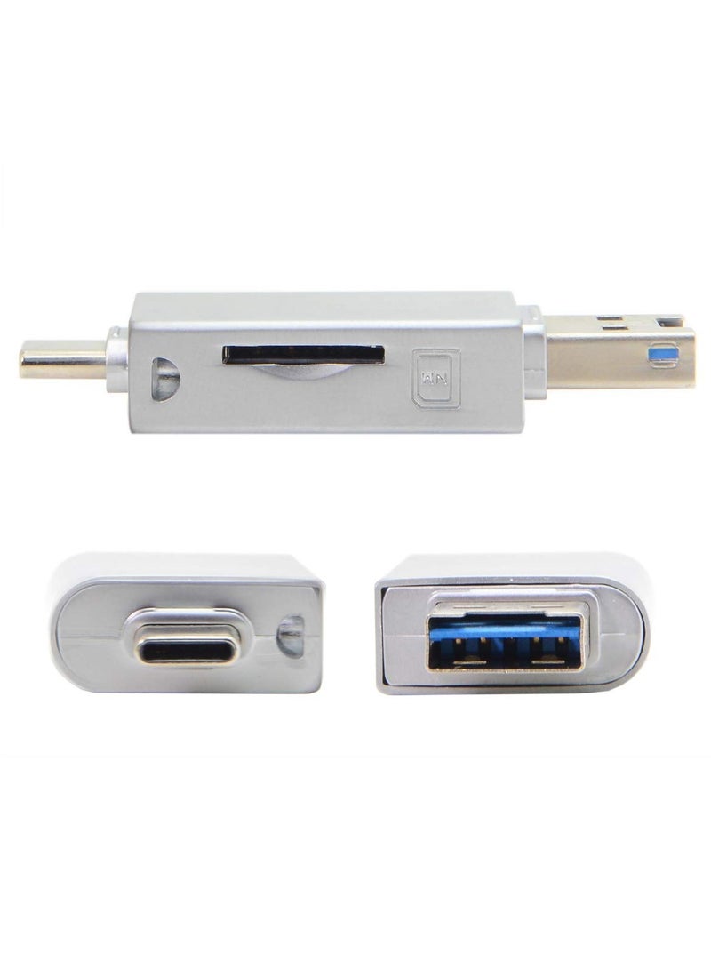 Multi-Format Card Reader: USB Type-C and USB 2.0 Compatible, Dual-Slot for NM Nano Memory & TF Micro SD Cards, Ideal for Phones & Laptops - Image 4