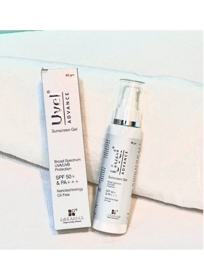 جل واقي الشمس "يوفيل أدفانس" ( - 80 جم، خالٍ من الزيوت، بمعامل حماية SPF 50+ وPA+++ - Image 1