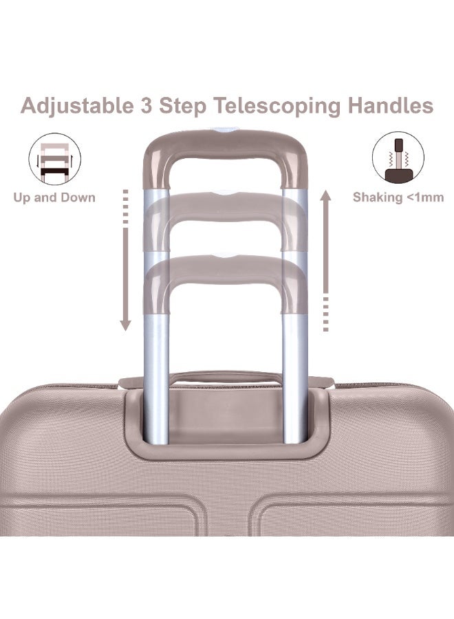 SENATOR Lightweight Luggage Checked Bag Durable Hard Shell 32 Inches Suitcase for Unisex Travel A1012 ABS Extra Large Hard sided with Spinner Wheels 4 Checked Luggage 32-Inch Khaki - Image 3