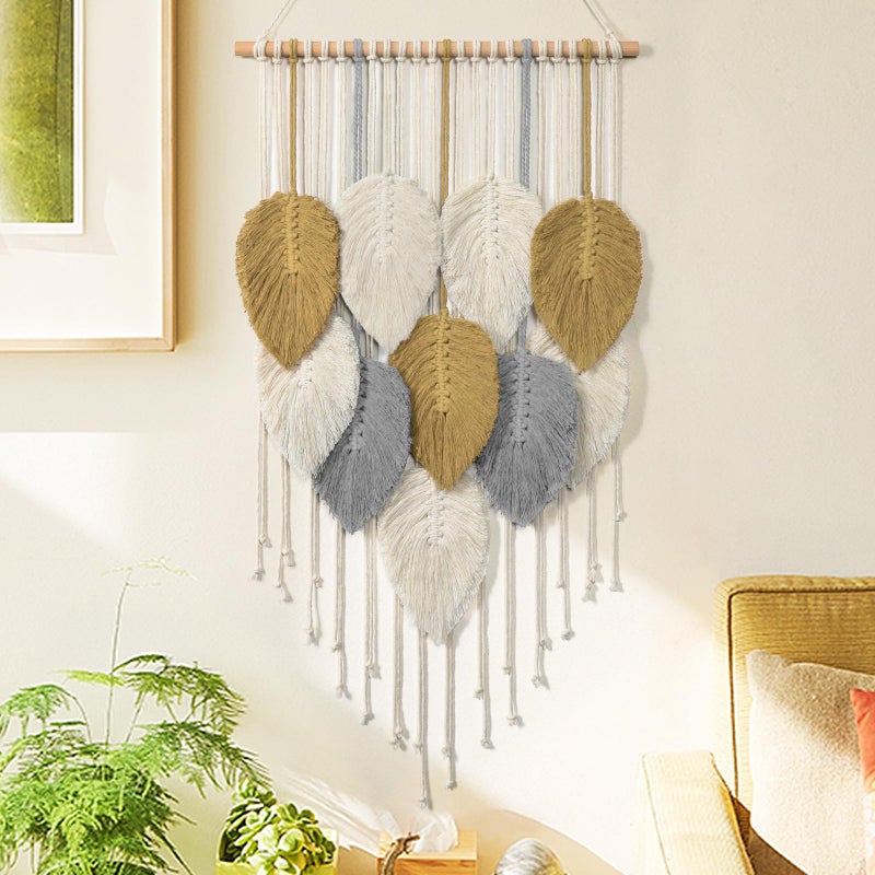 LOMOHOO Macrame Wall HangingBoho Home DecorBohemian Woven Decoration for Bedroom Living Room Apartment Dorm Gallery Perfect Handmade Gift Ideas 165 W x 307 L