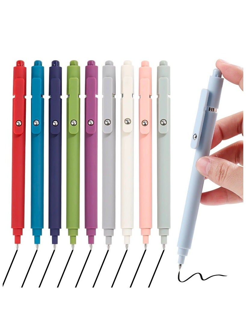10pcs Gel Ink Pen, 0.5mm Retractable And Quick Dry Black Ink Fine Point Rollerball Pens, Smooth Writing Pens For Journal, Note-Take, High-End Series Ballpoint Pens for Office And School Supplies