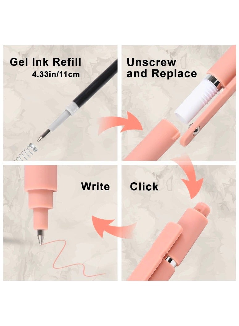 10pcs Gel Ink Pen, 0.5mm Retractable And Quick Dry Black Ink Fine Point Rollerball Pens, Smooth Writing Pens For Journal, Note-Take, High-End Series Ballpoint Pens for Office And School Supplies - Image 3