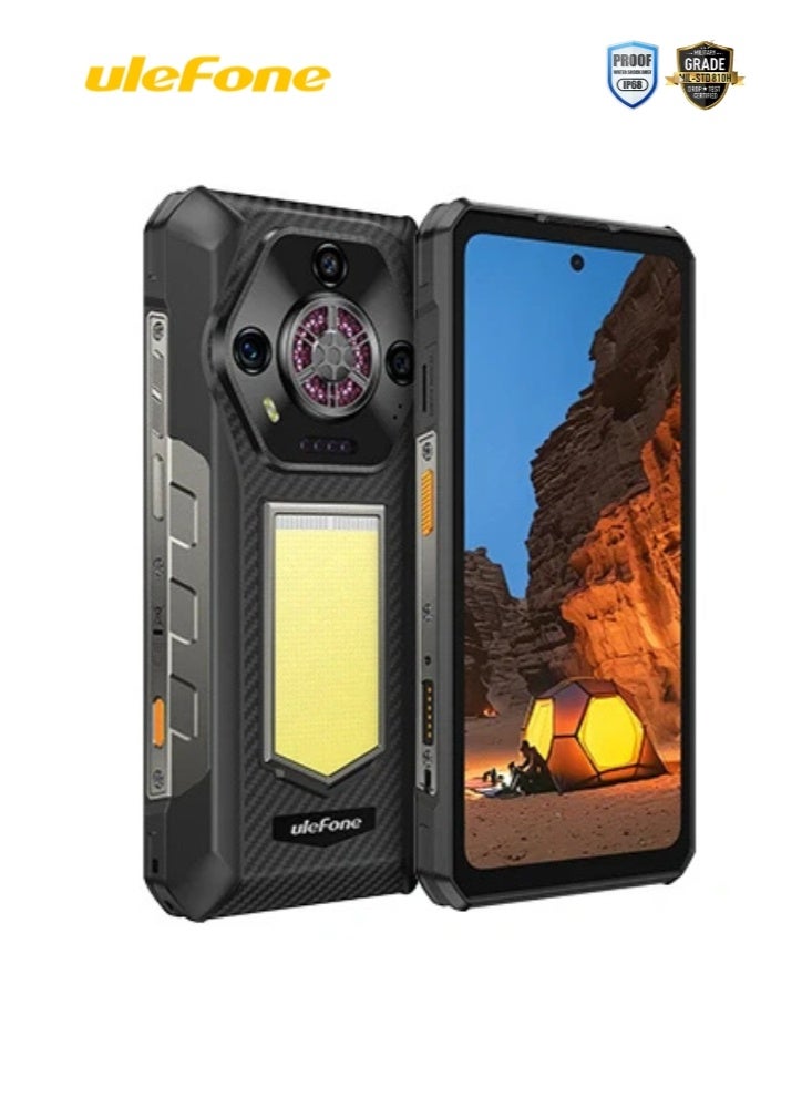 أوليفون هاتف أرمور 30 4G أندرويد 15 المتين | 12GB+512GB | شاشة 6.95" FHD 120Hz | كاميرا 64MP رؤية ليلية + 50MP + 50MP + 32MP، 12800mAh 66W، هالة لا نهائية، IP68/IP69K/NFC | أسود - Image 1