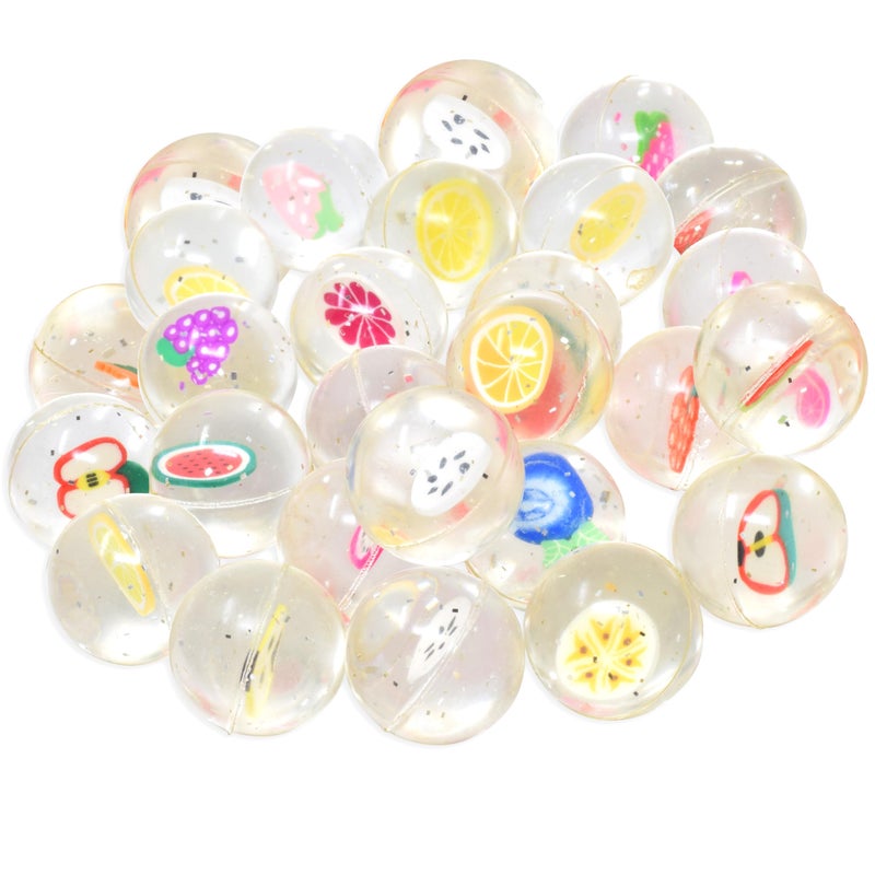 Kiddie Play 25 Bouncy Balls for Kids Party Favors Fruits Bouncy Ball 27mm Superball Small Rubber Balls for Kids - Image 2