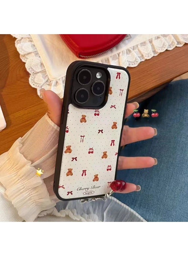 NIBEMINENT Polka Dot Bow Teddy Bear Protective TPU Case Cover For iPhone 16 Pro Max - Image 3