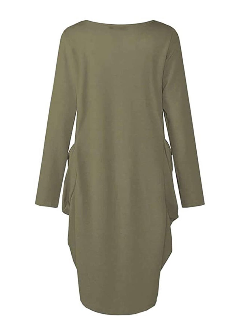 Excefore Tshirt Dress, Nightdress, Wife Mom Boss Letters Print Cotton Long Sleeve T-Shirt Dresses Pockets Women's Nightdress for Summer (L) - Image 3