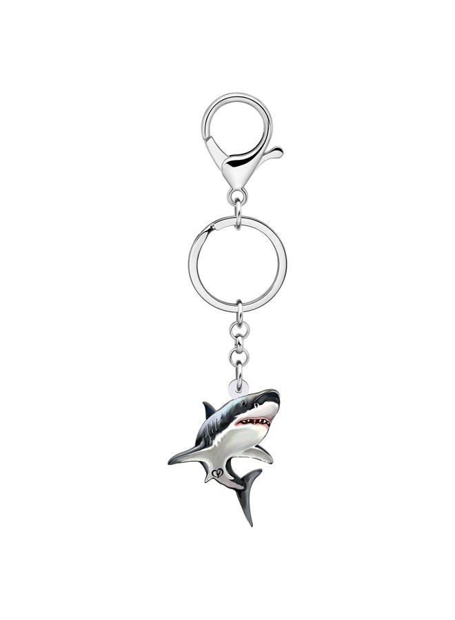 DALANE Acrylic Novelty Shark Keychains Ocean Fish Car Key Ring Sea Life Jewelry Gifts for Women Girls Purse Charms (Grey) - Image 4