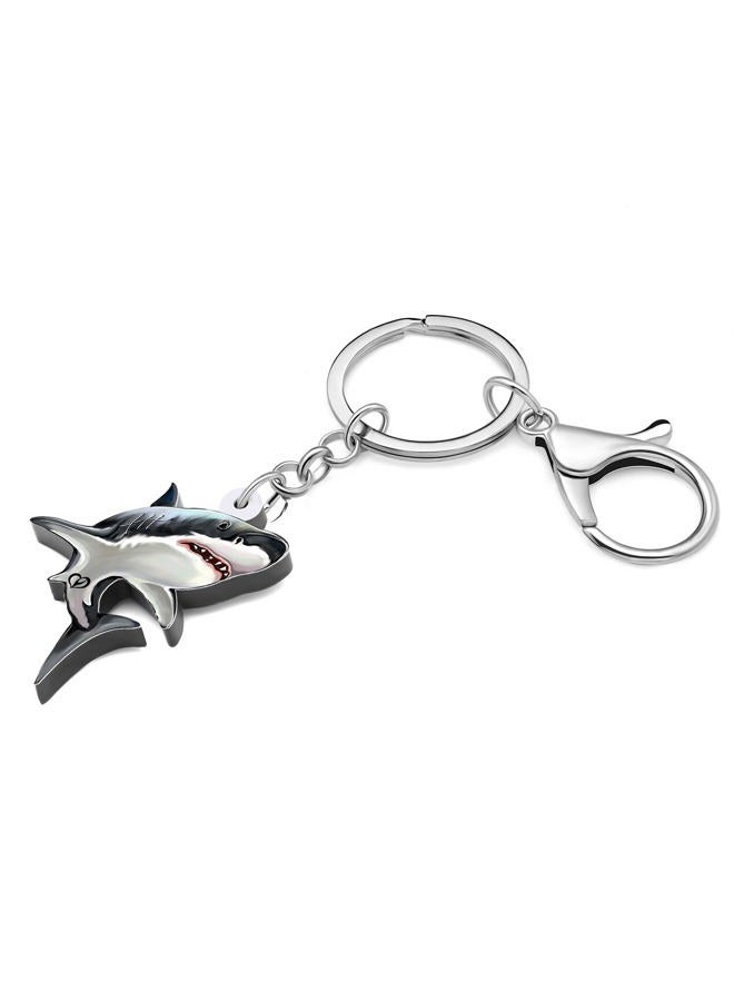 DALANE Acrylic Novelty Shark Keychains Ocean Fish Car Key Ring Sea Life Jewelry Gifts for Women Girls Purse Charms (Grey) - Image 2