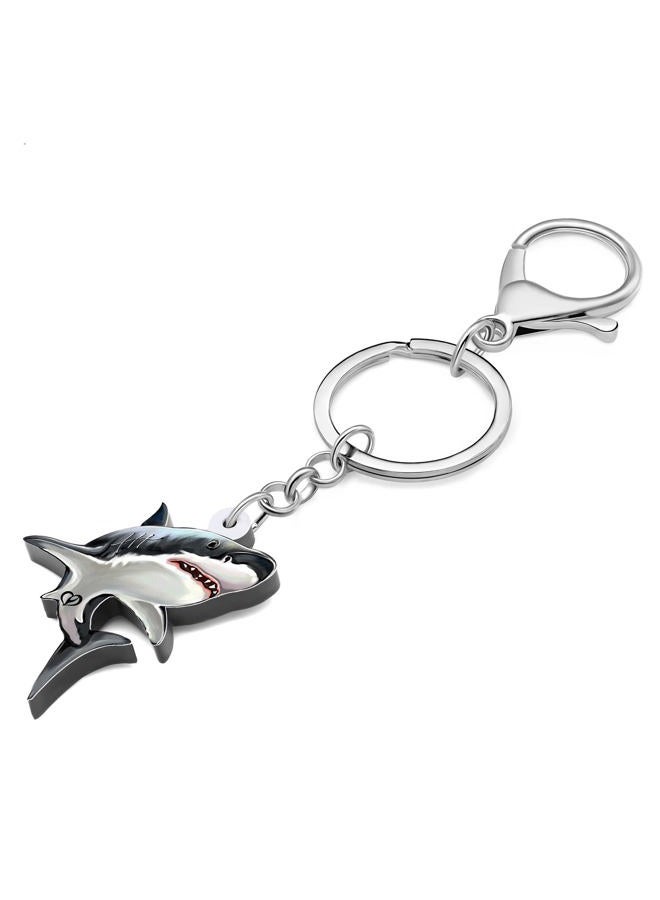 DALANE Acrylic Novelty Shark Keychains Ocean Fish Car Key Ring Sea Life Jewelry Gifts for Women Girls Purse Charms (Grey) - Image 3