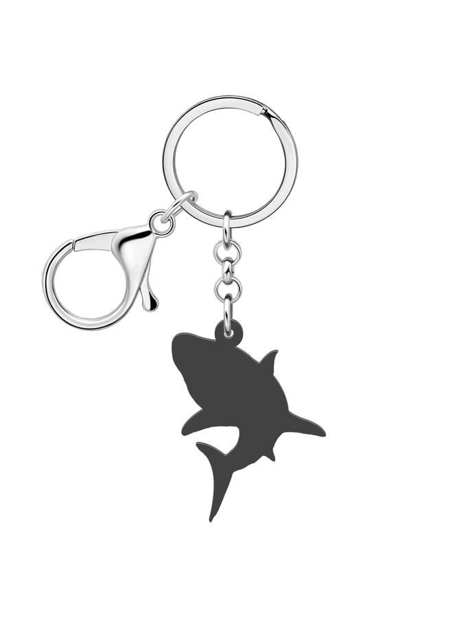 DALANE Acrylic Novelty Shark Keychains Ocean Fish Car Key Ring Sea Life Jewelry Gifts for Women Girls Purse Charms (Grey) - Image 5