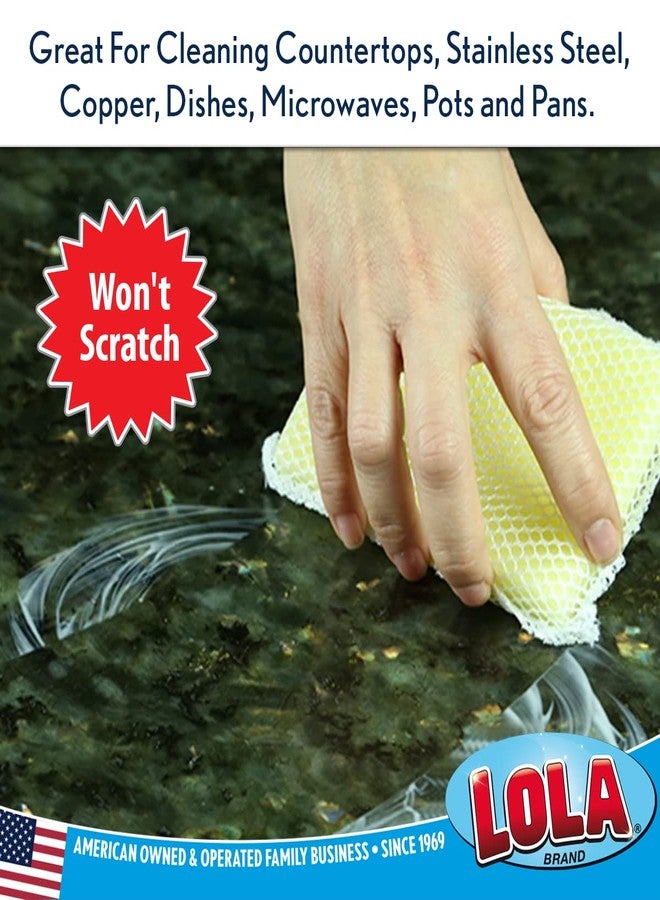 LOLA Nylon Net Sponge Cleaning Pad, Non Scratch Scrubbers, Safe on Non-Stick Surfaces & Coated Cookware & Dishes - Gentle Effective Cleaning, 6 Pack - Image 3