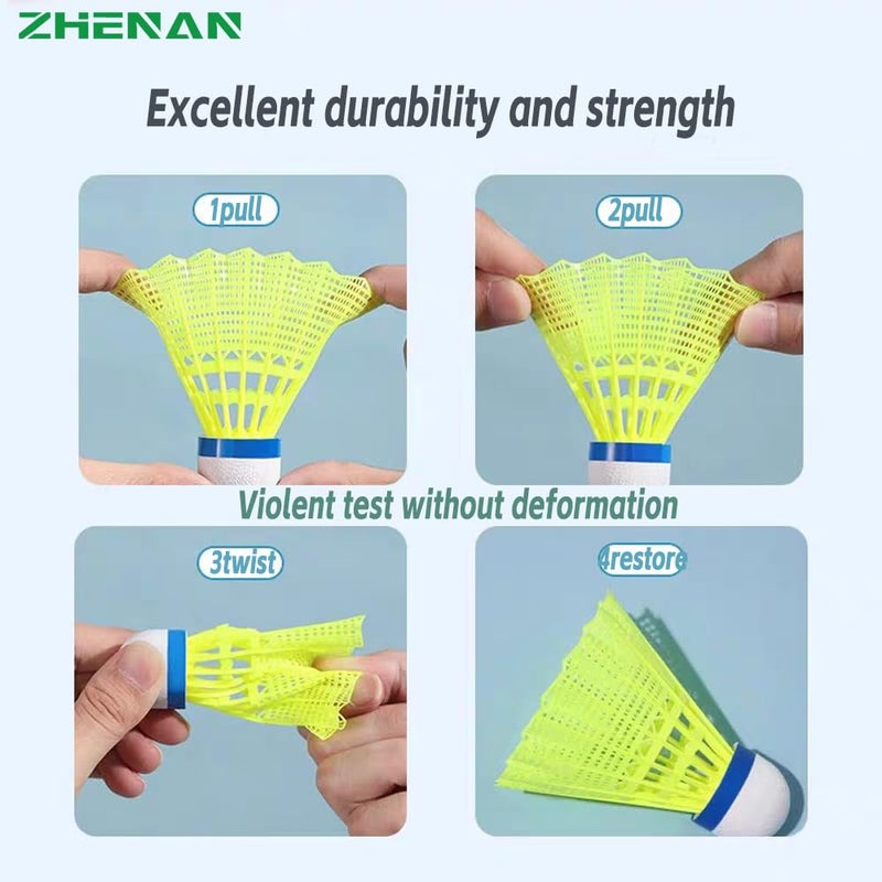 ZHENAN Badminton Birdies,12 Pack Nylon Badminton Shuttlecocks-Hight Speed Batting Training Practice Birdie Ball for Indoor and Outdoor Sports Matches,Highly Stable & Durable Shuttle Balls - Image 2