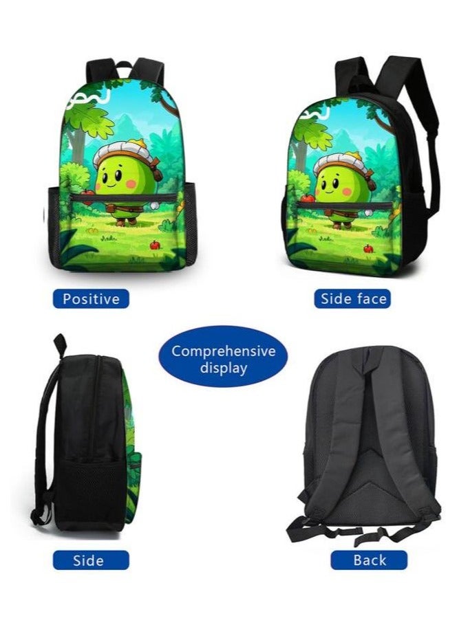 Cartoon three-piece schoolbag with zipper - 641  - Image 3