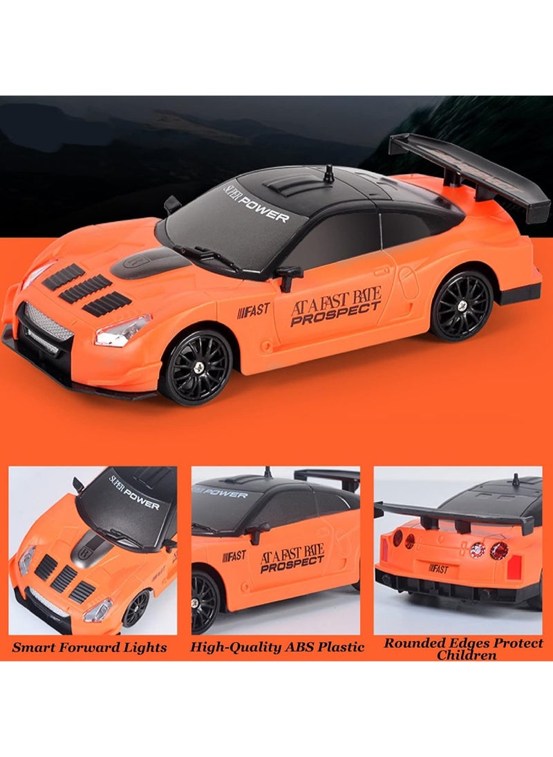 Generic - RC Drift Car, Mini RC Drift Car for Adults, 1:24 RC High-Speed ​​Racing Car, 2.4GHz 4WD Racing Enthusiast Toy Car with Headlight, Suitable for Boys and Girls and Adult Gifts (Orange ) - Image 1